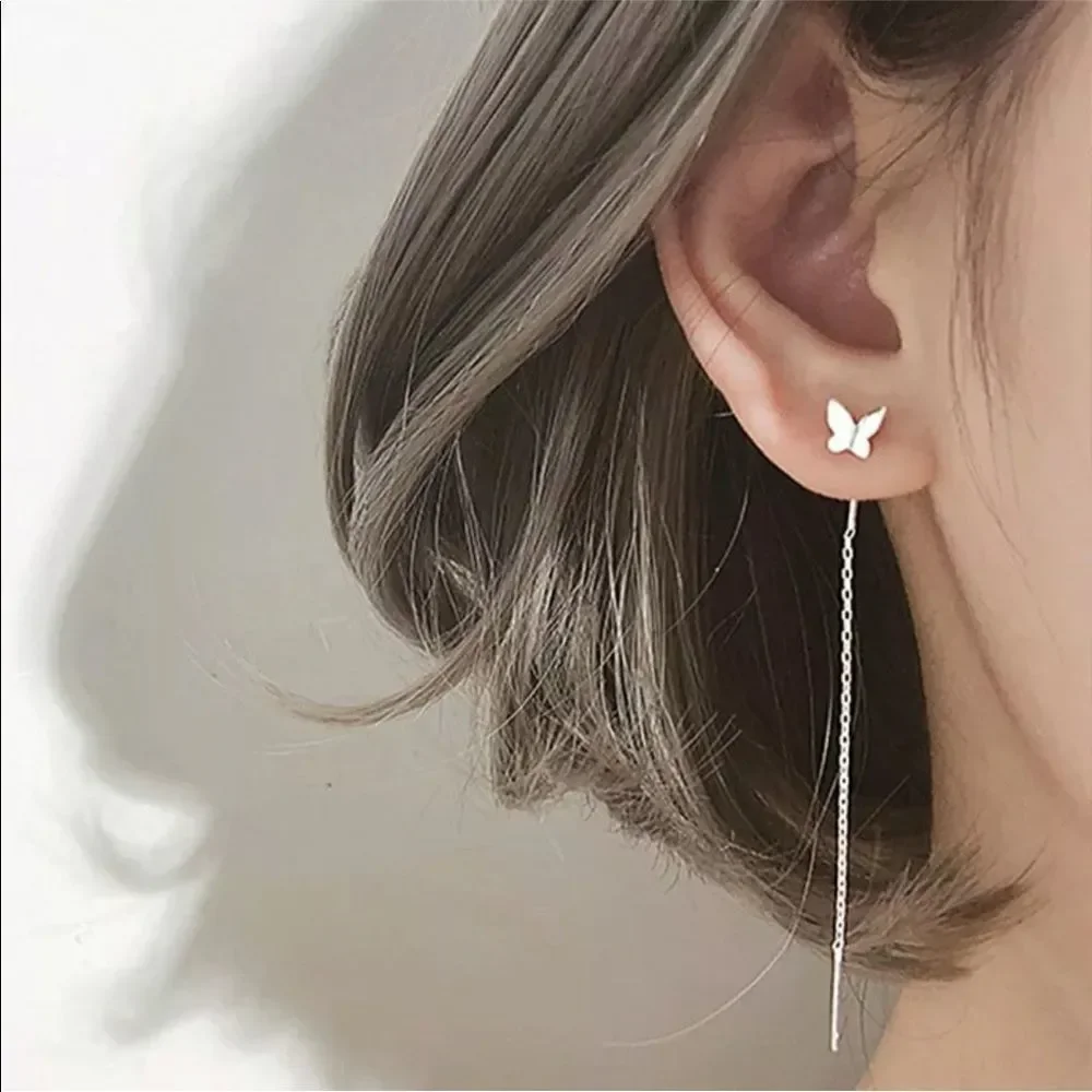 Sliver Butterfly Earrings - Picture 4 of 4